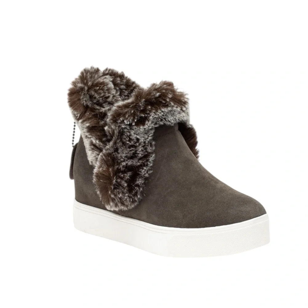 New J/SLIDES Women's Sean‎ Cold Weather Booties Genuine Suede Winter Cozy Warm