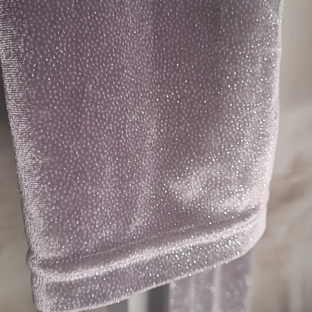 Justice girls 14 Super Sparkly Glitter Bling silver stretchy leggings