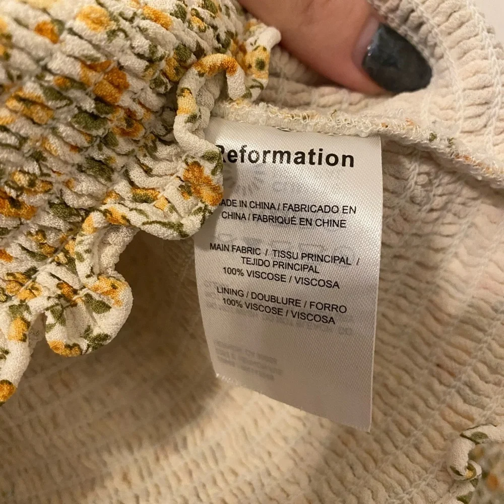 Reformation floral bodice yellow