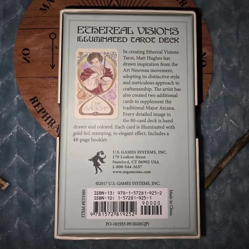 Ethereal Visions Tarot Deck | Art Nouveau Gold Foil Cards with Guidebook