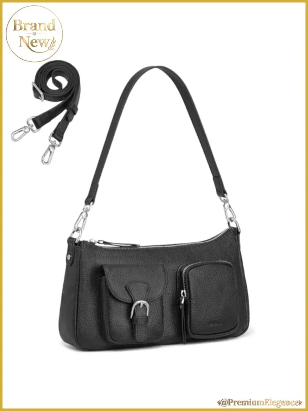 Top Grain Leather Hobo Bag Women Crossbody Shoulder Purse Handbag