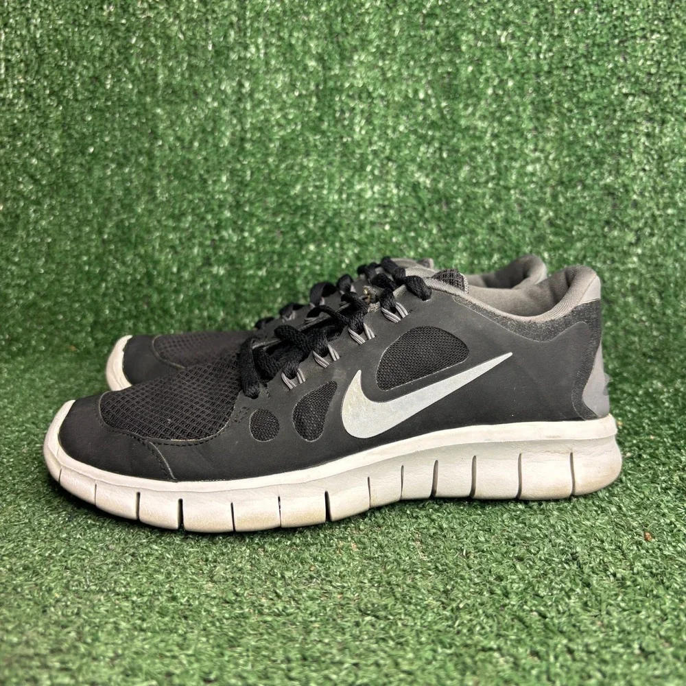 Nike Free 5.0 Running Breathable Mesh Athletic Training Shoe Black Women 6.5(5Y)
