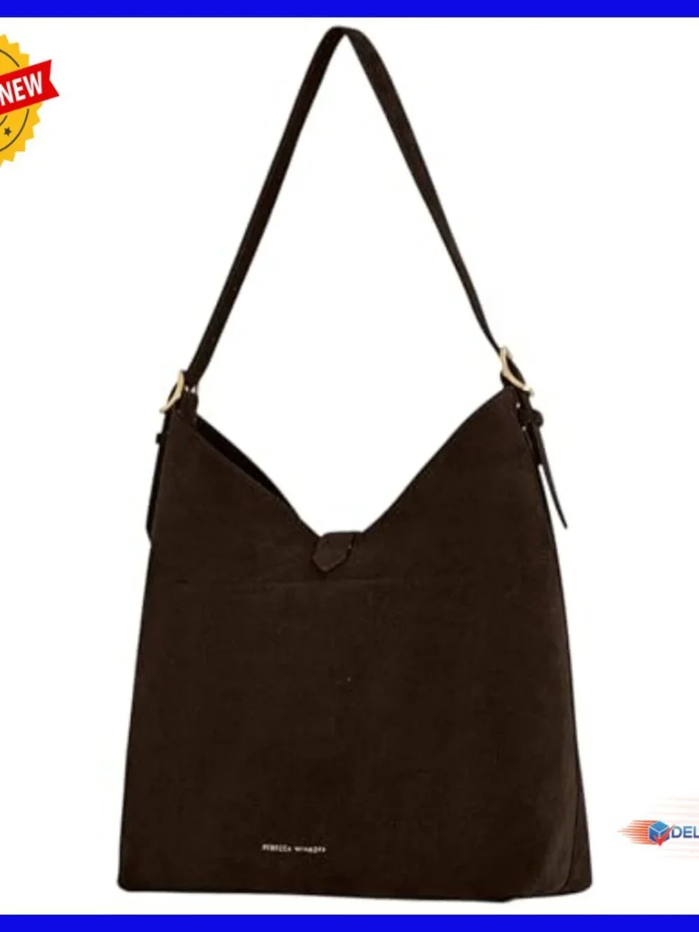 Mini Leather Hobo Bag with Magnetic Closure, Shoulder Strap, Slip Pocket