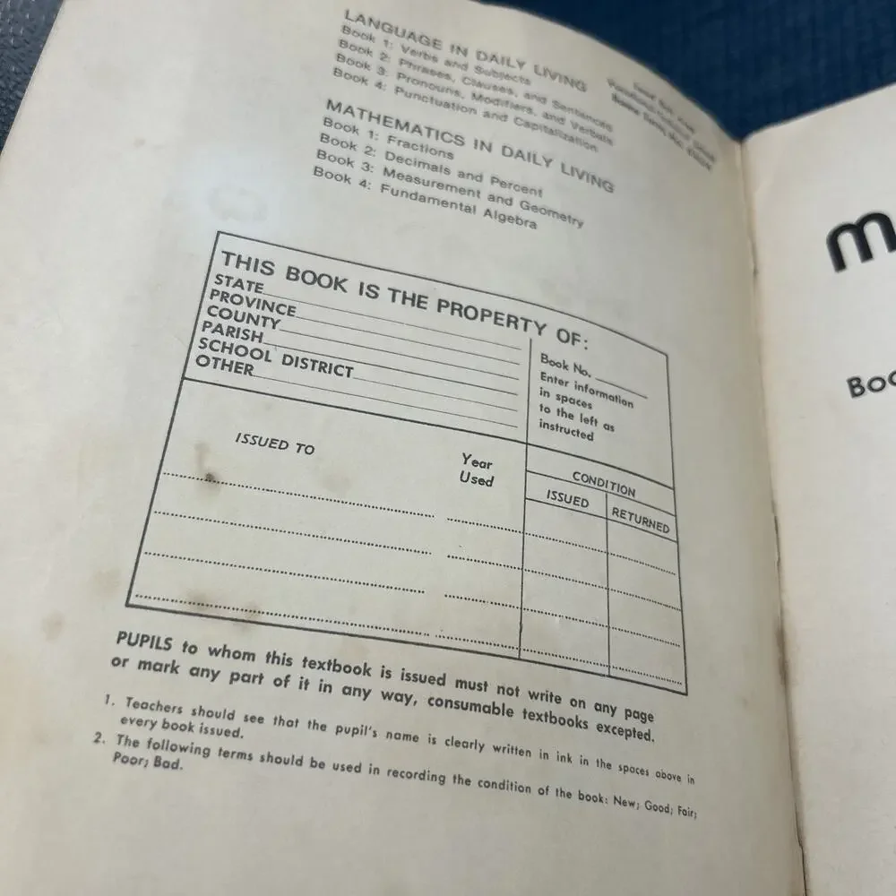 MATHEMATICS DAILY LIVING FRACTIONS BOOK 2 VINTAGE