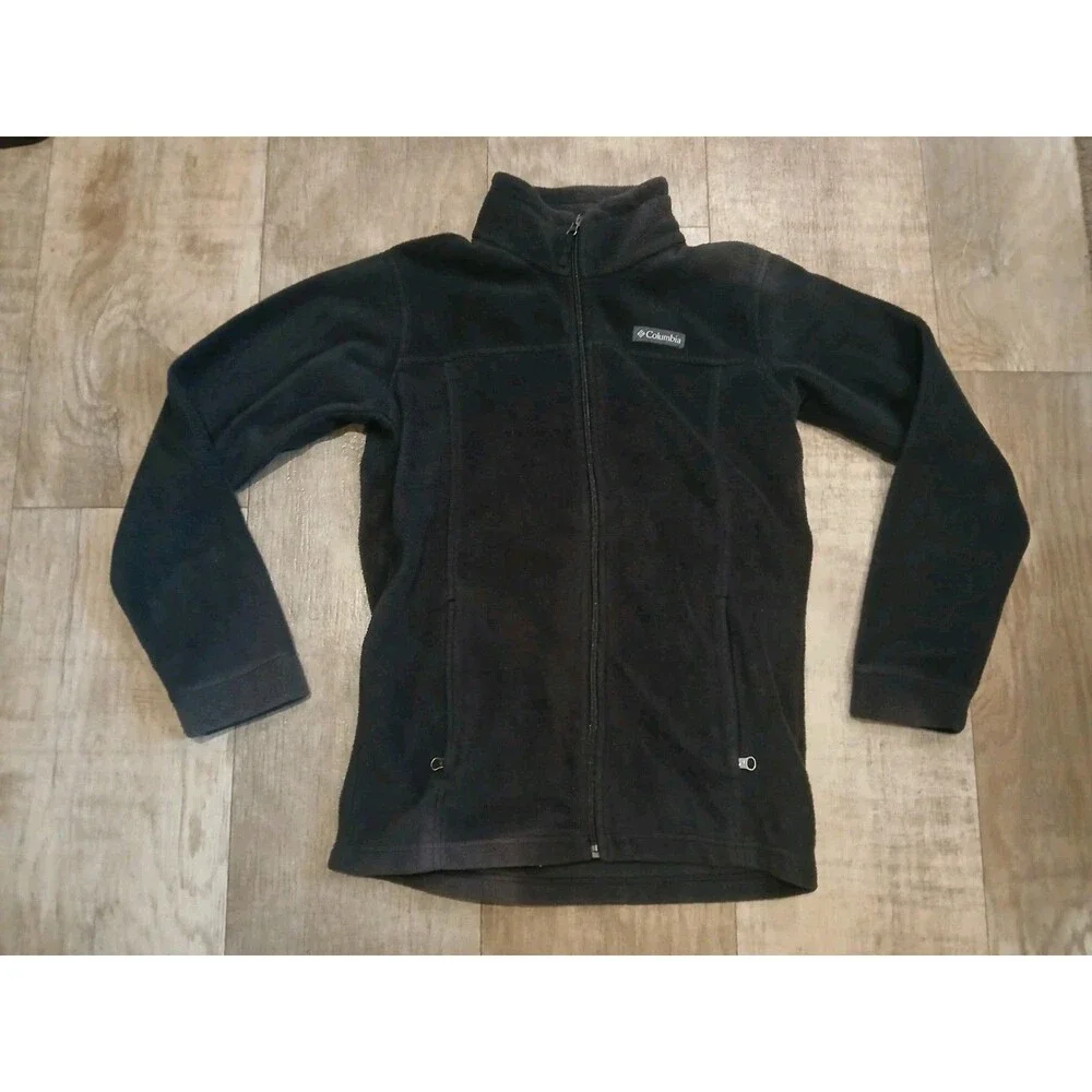 Columbia Youth Fleece Jacket; Gray, Size L (14/16); Long Sleeve Full Zip *Defect