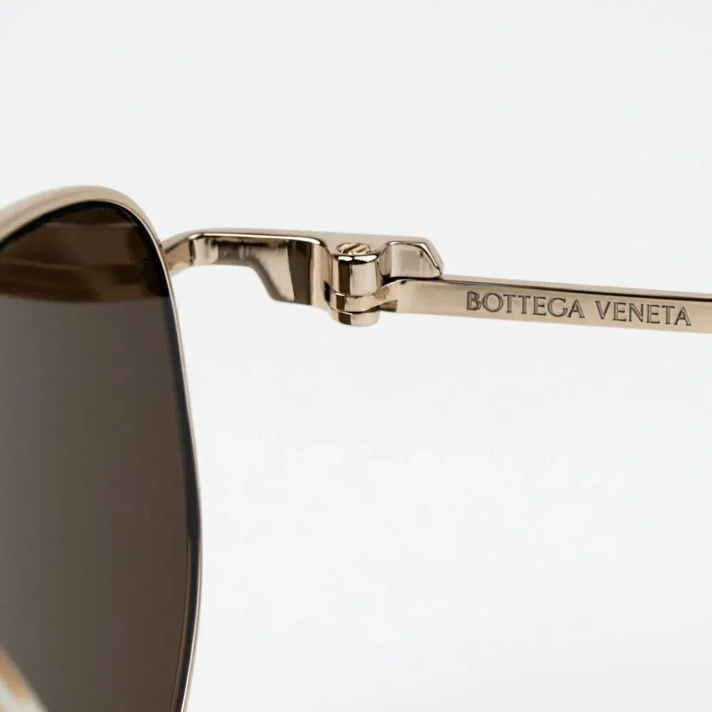 NEW Bottega Veneta BV1301S 002 Gold Brown Split Panthos Unisex Sunglasses