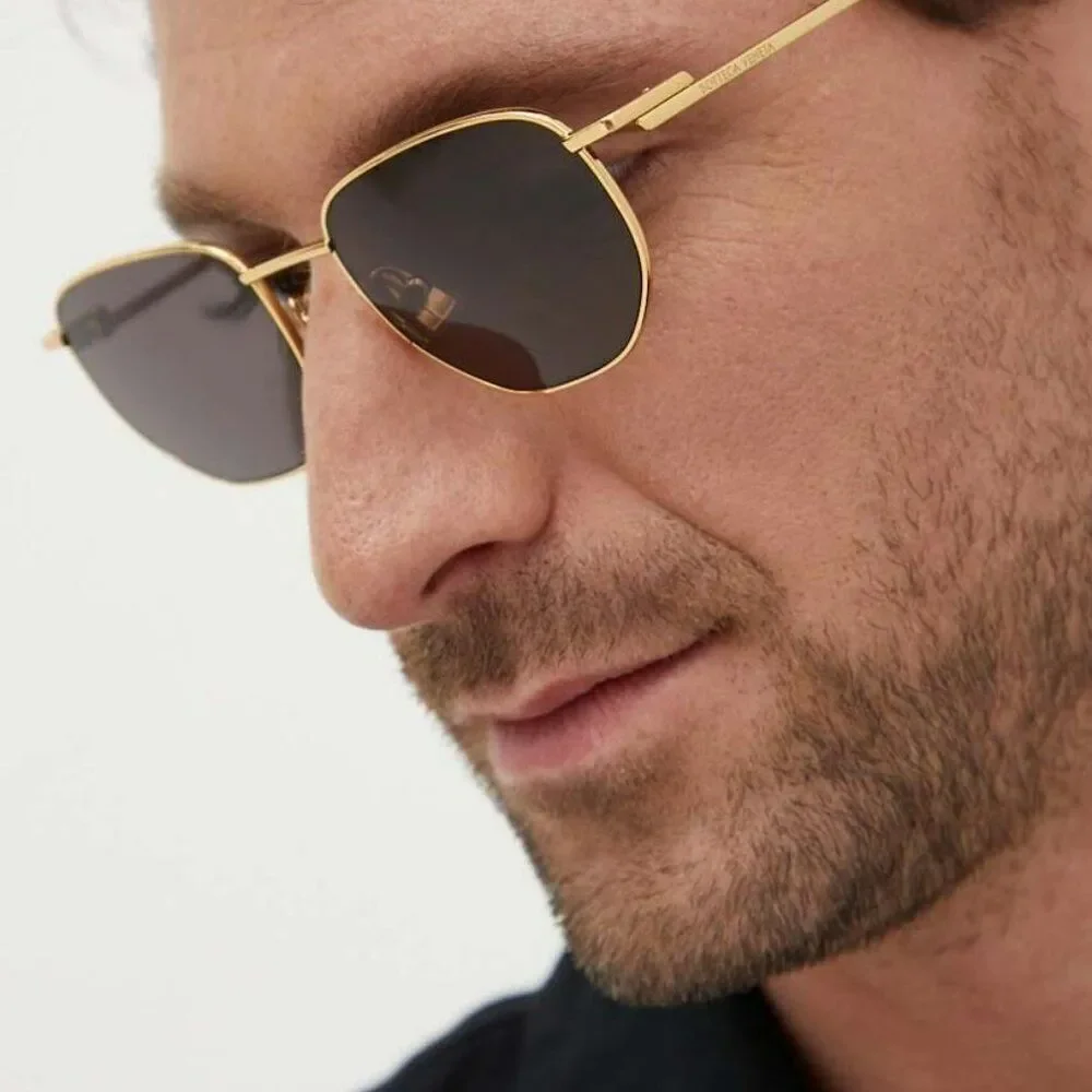 NEW Bottega Veneta BV1301S 002 Gold Brown Split Panthos Unisex Sunglasses