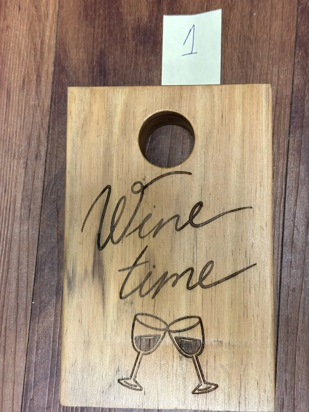 Laser-Engraved Wooden Floating Wine Bottle Holder / Single Bottle Self-Balanc
