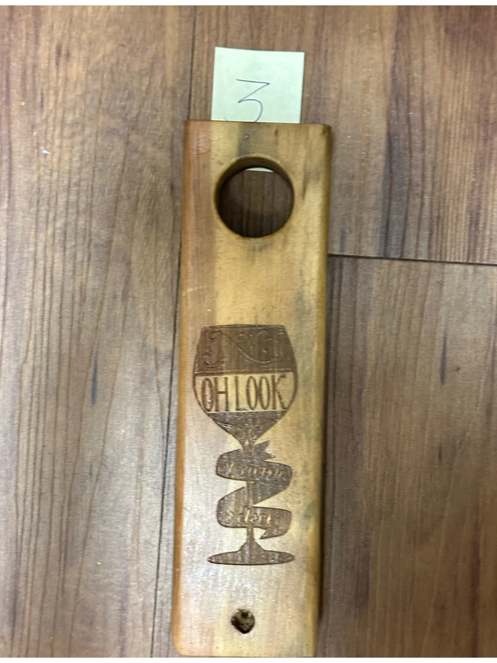 Laser-Engraved Wooden Floating Wine Bottle Holder / Single Bottle Self-Balanc