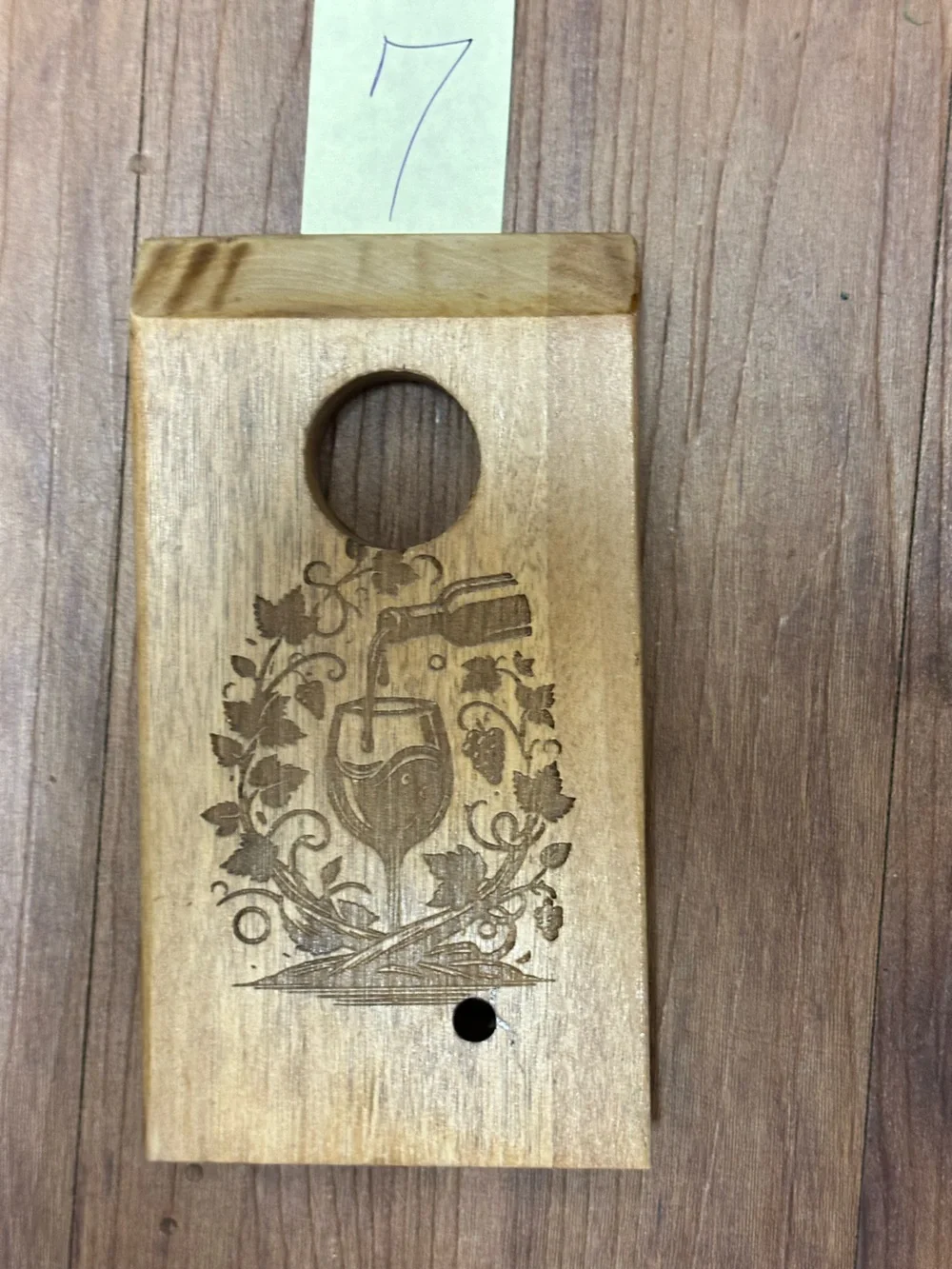 Laser-Engraved Wooden Floating Wine Bottle Holder / Single Bottle Self-Balanc