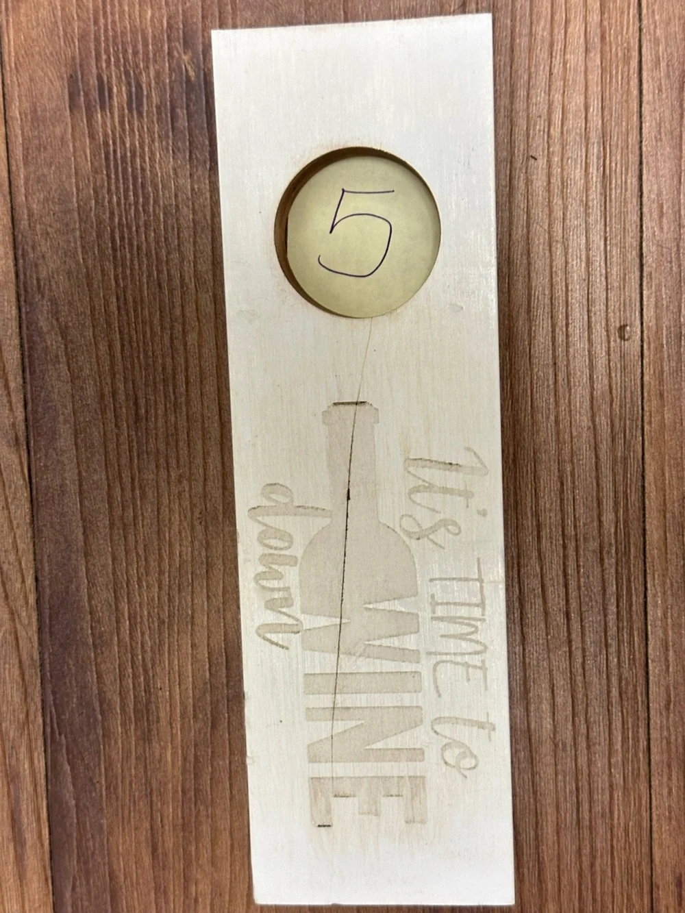 Laser-Engraved Wooden Floating Wine Bottle Holder / Single Bottle Self-Balanc
