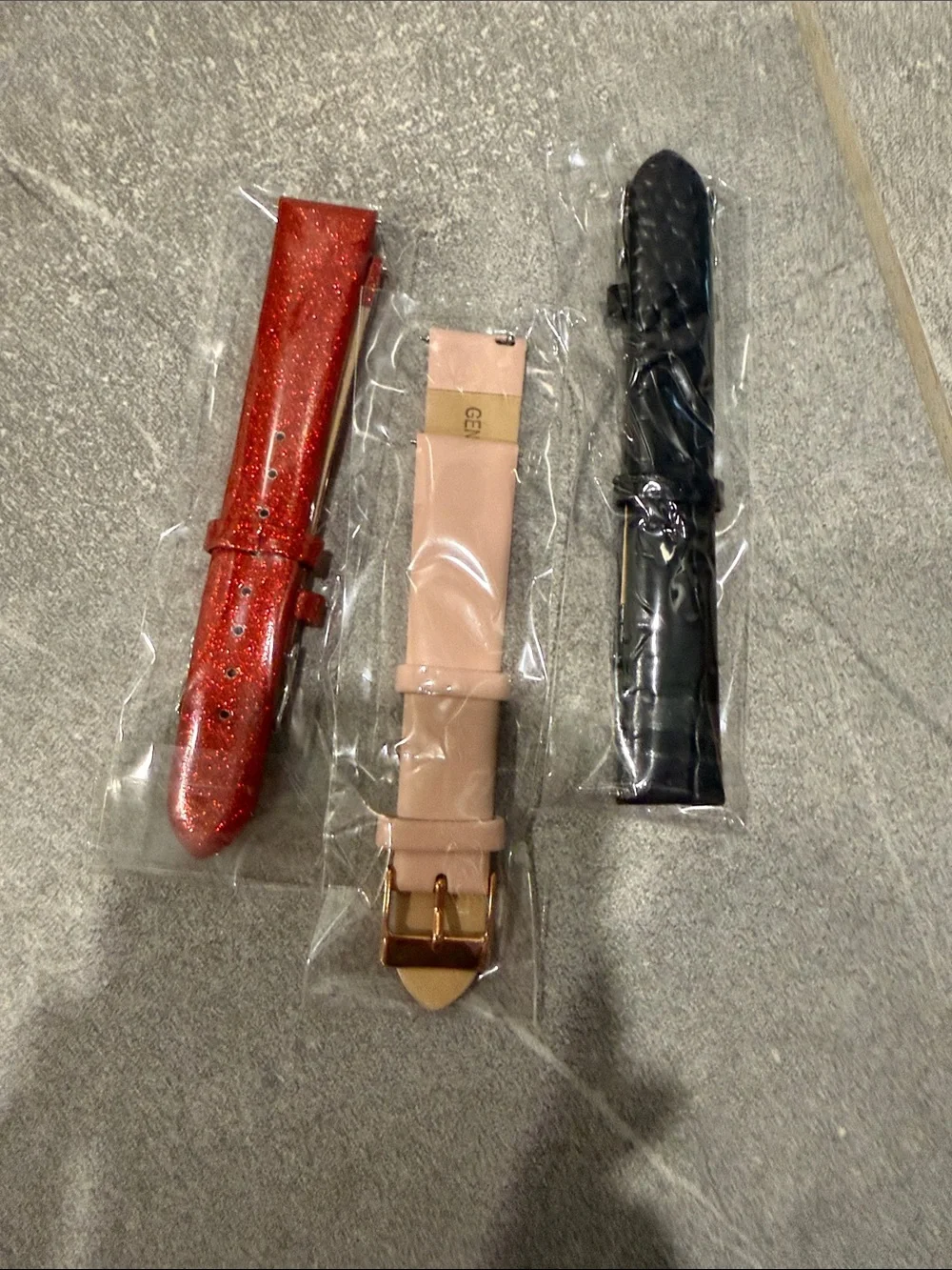 Interchangeable Leather Strap Set - Black, Red, Pink for Origami Owl Watches