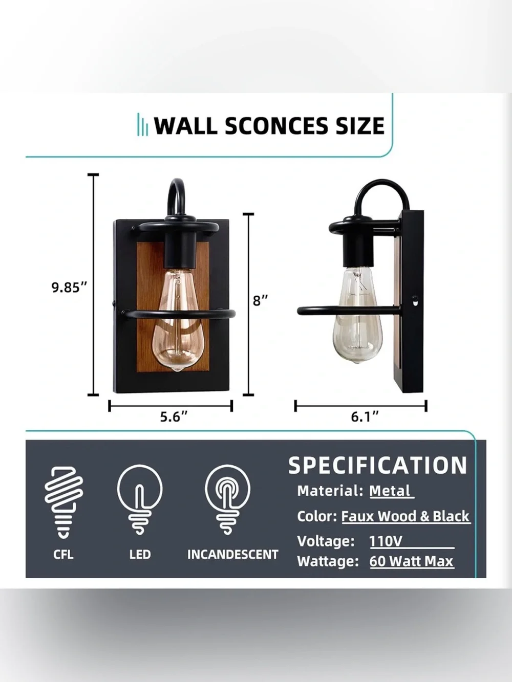 Farmhouse Wall Light Fixtures,Modern Industrial Wall Sconce