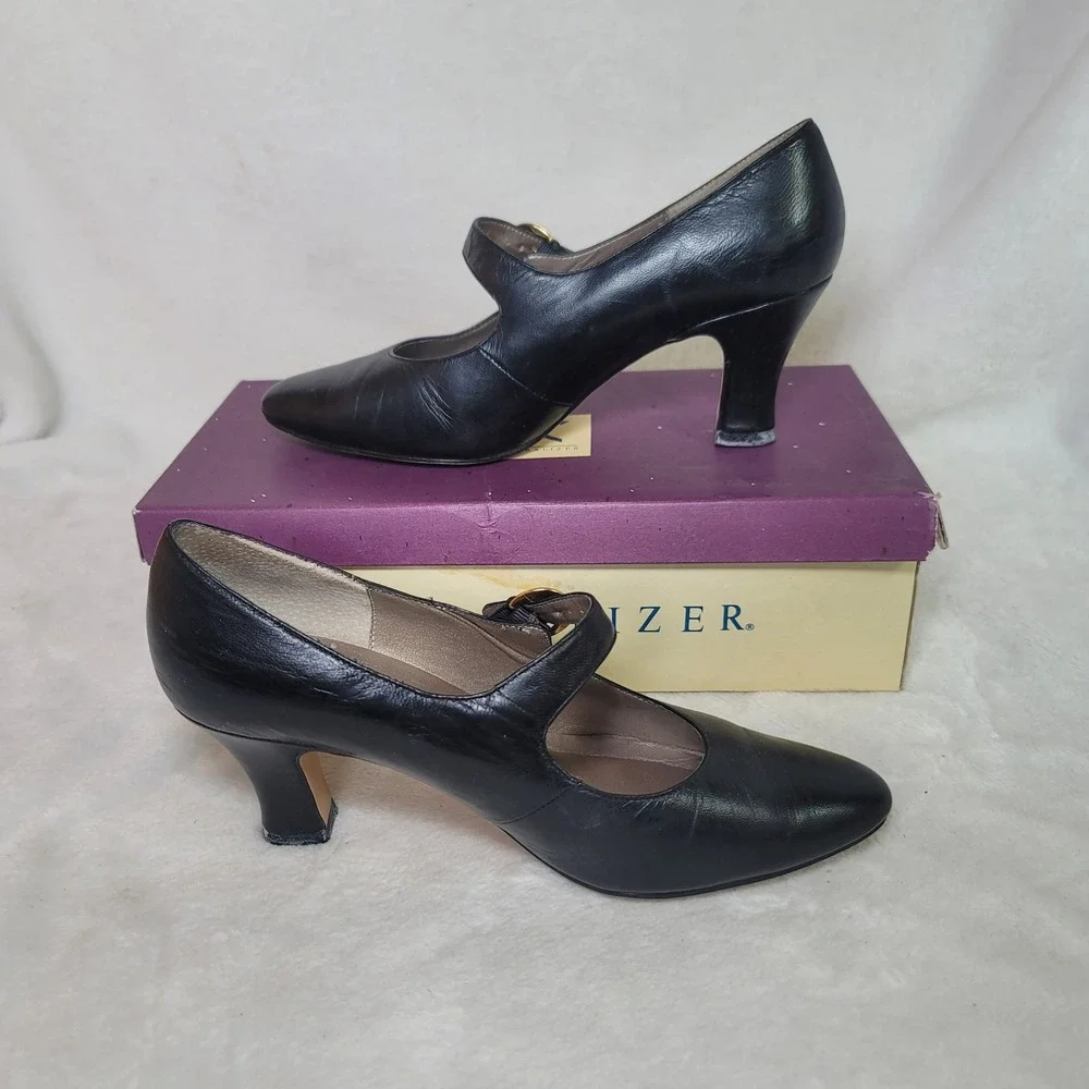 Naturalizer Y2K Witchy Mary Jane Heels Black Whimsigoth Twee Career‎ Size 6.5 M