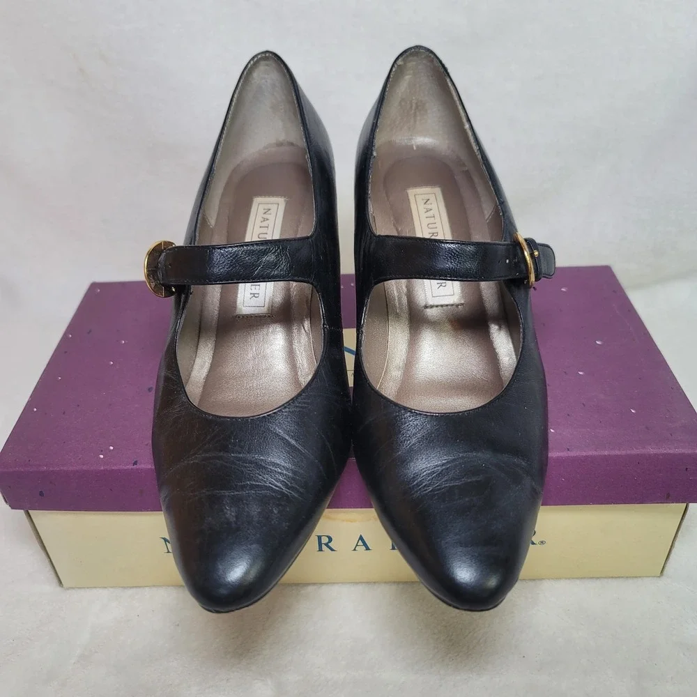 Naturalizer Y2K Witchy Mary Jane Heels Black Whimsigoth Twee Career‎ Size 6.5 M