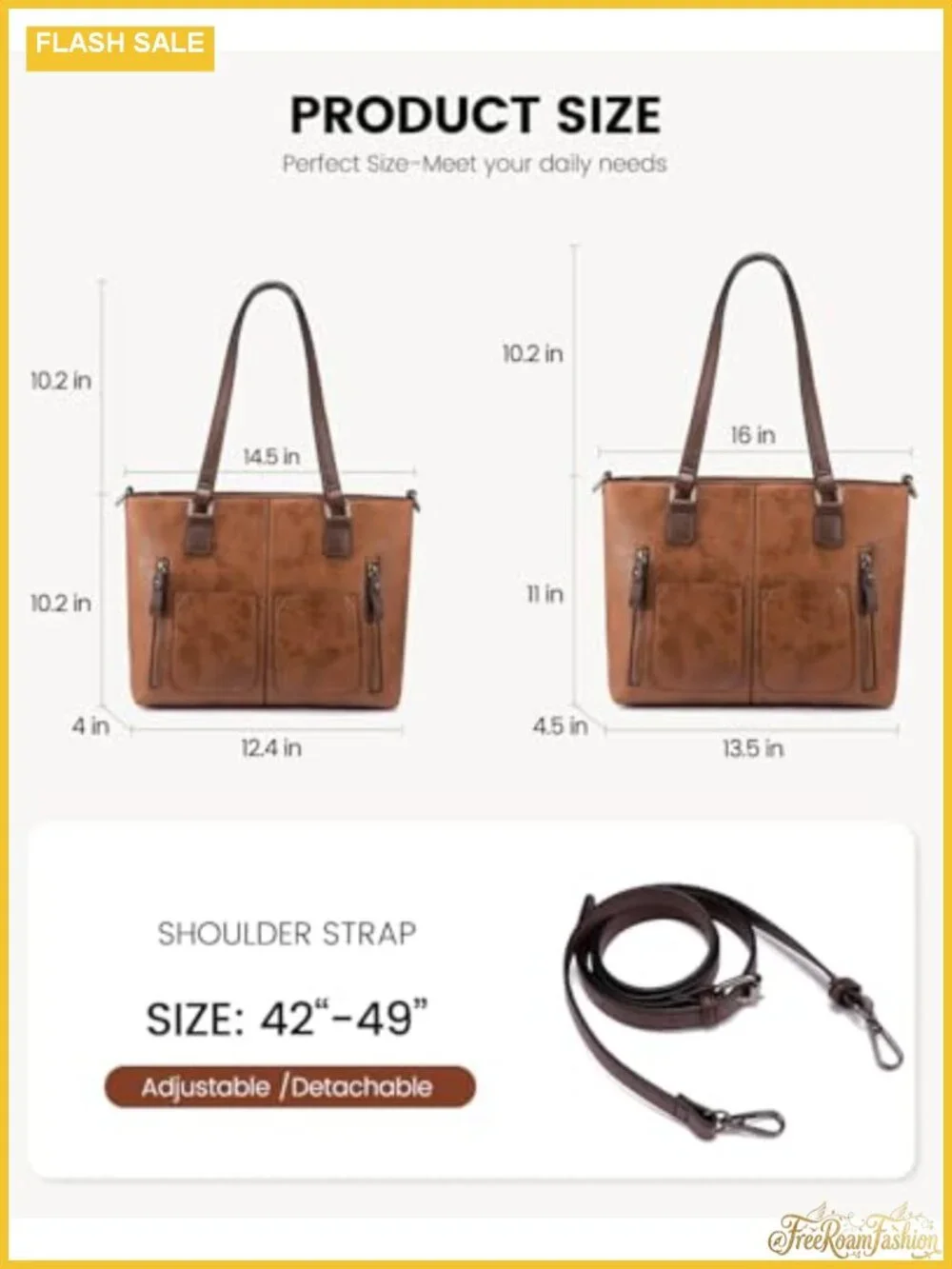 Vintage Faux Leather Hobo Tote Bag with Multi-Pockets, Work Shoulder Handbag