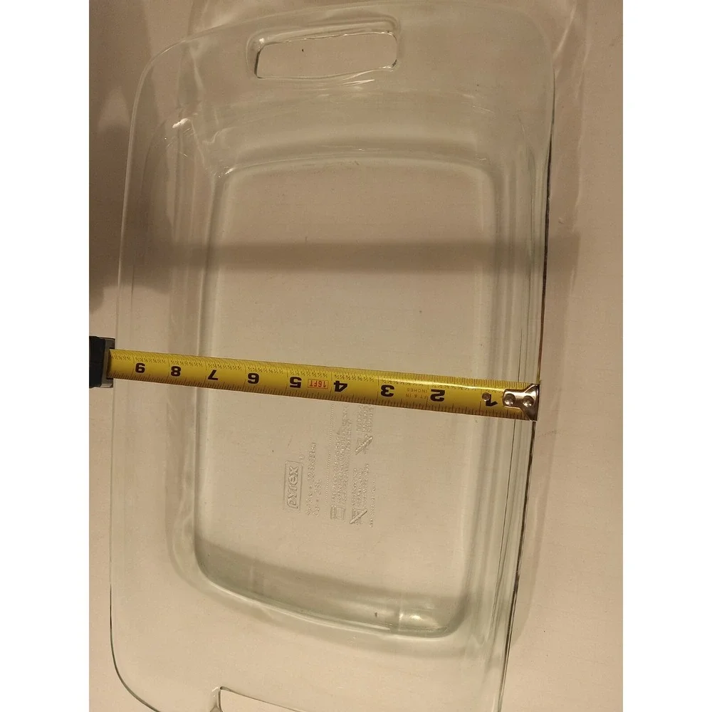 PYREX 3Qt Clear Glass Open Handled Casserole Dish 9x13 Baking Lasagna Pan C233