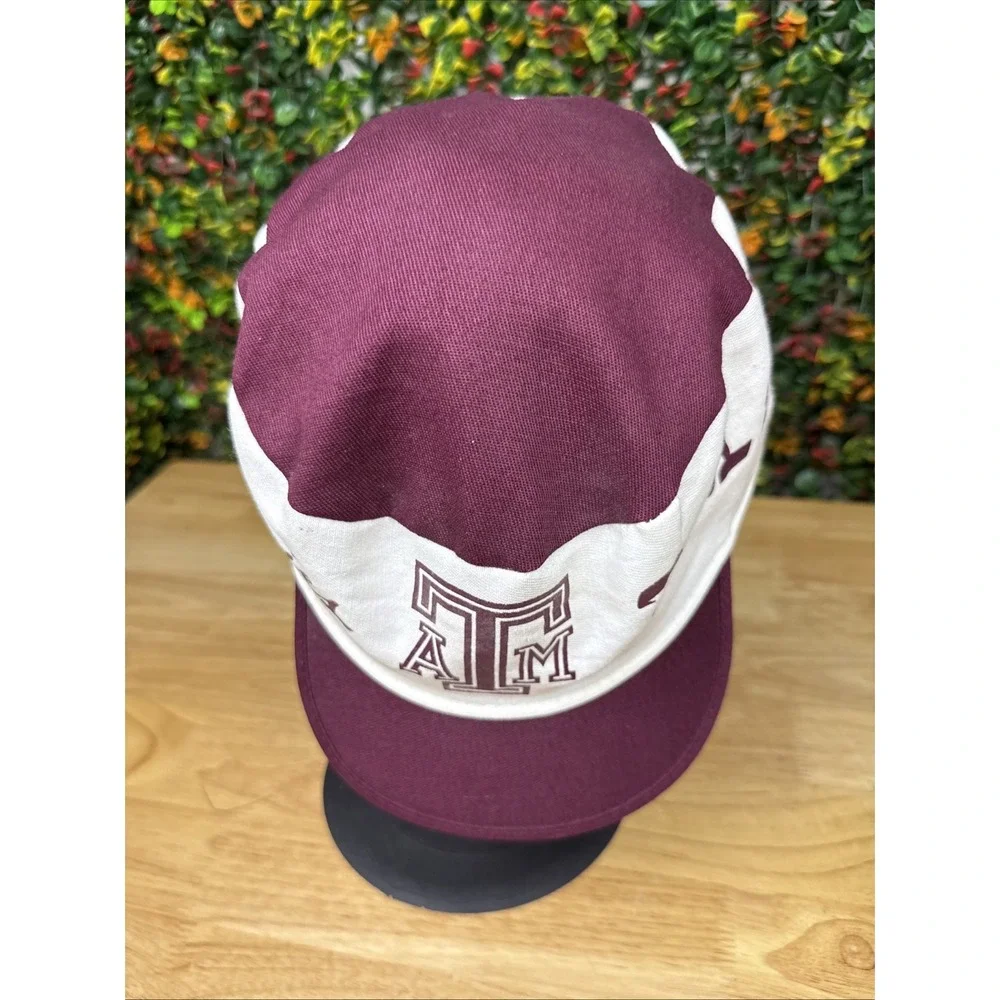 Texas A&M Aggies Genuine‎ Crowd Hat Cap White Maroon Plain Logo NCAA M/L Vintage