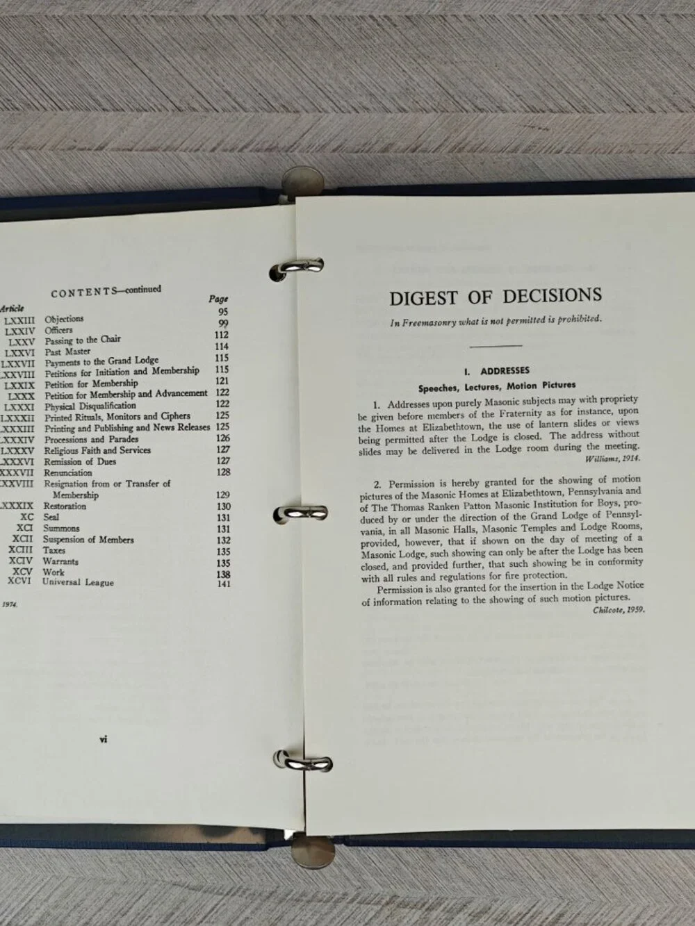 Grand Lodge blue hardcover