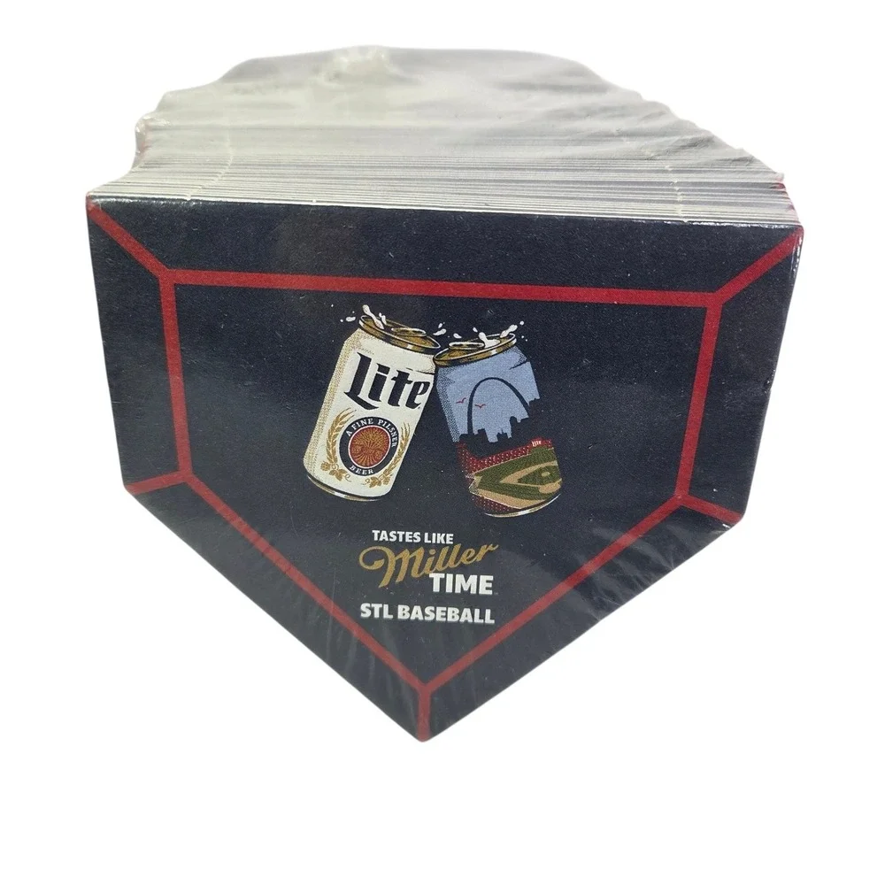Miller Lite STL Cardinals Baseball Coasters Lot 125 St Louis MLB Homeplate Shape