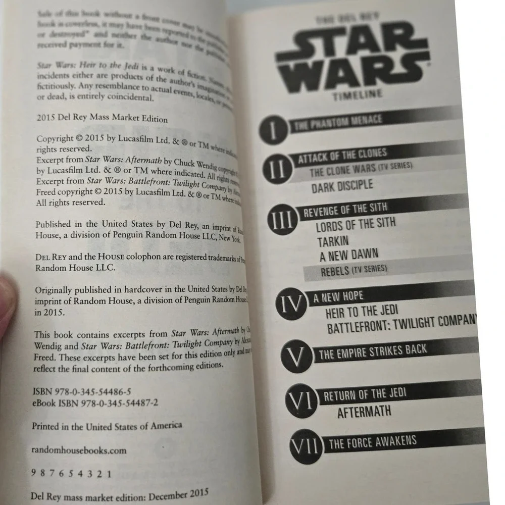 Star Wars Paperback Lot 2 Heir to the Jedi Kevin Hearne Original Trilogy 1993