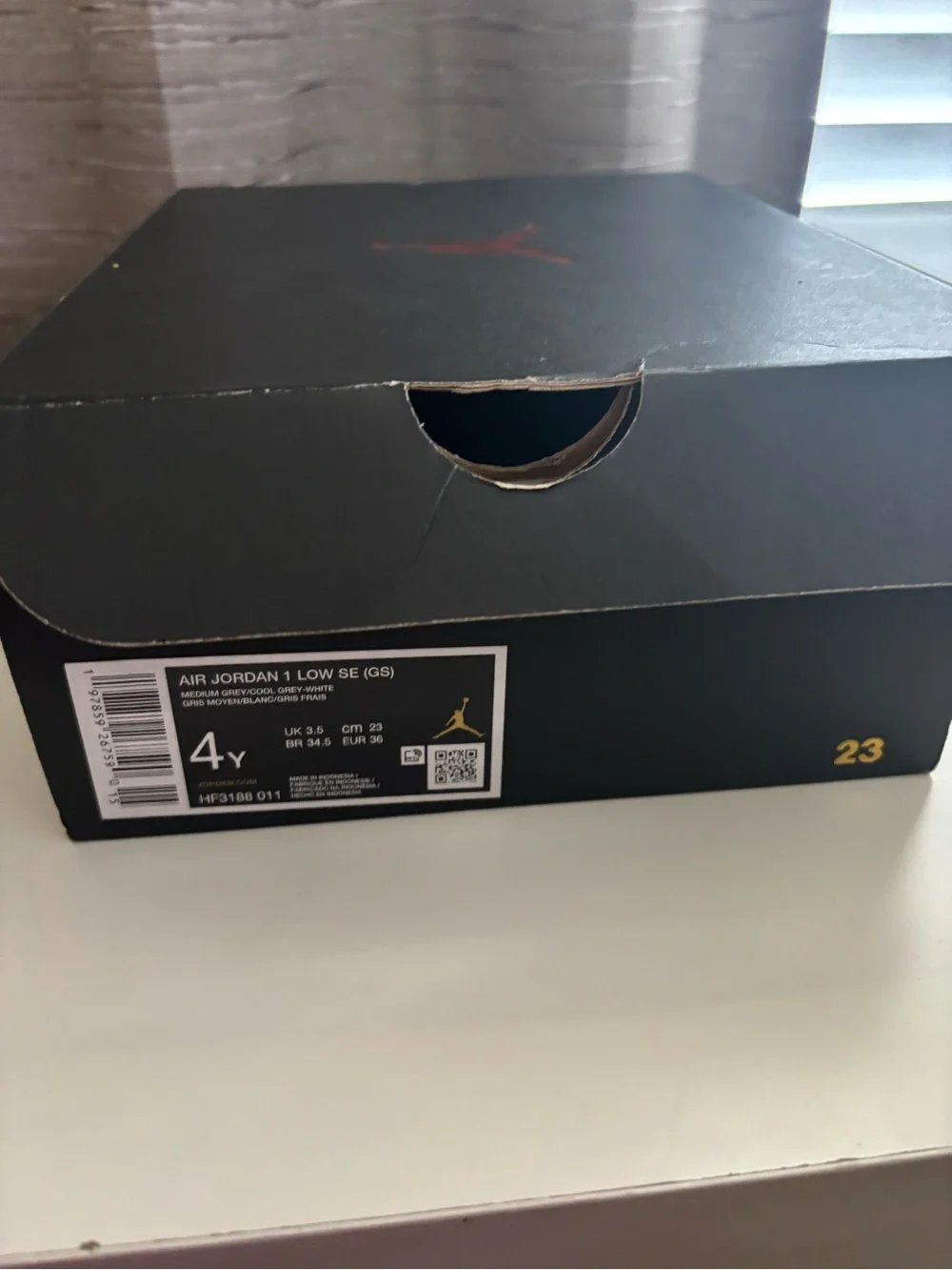 Jordan 1 Low KIDS Sneakers - Grey/White