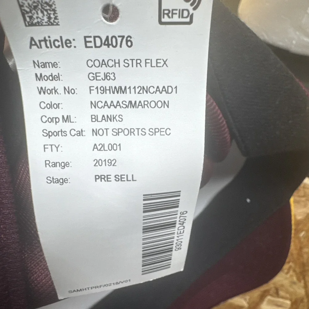 Arizona State Sun Devils Adidas Maroon Gold Hat A-Flex Fitted ASU Sample Cap S/M