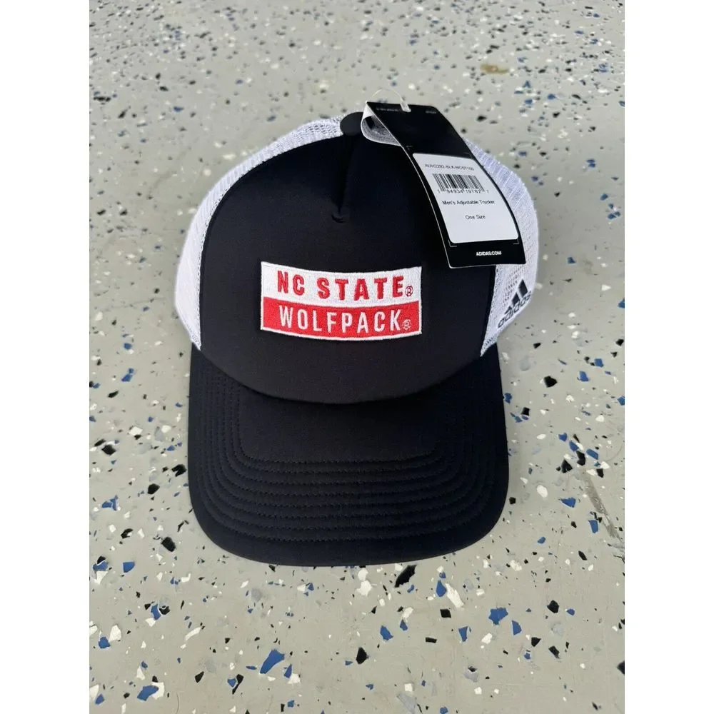 NC State Wolfpack Adidas Men's Snapback Hat New Black Red‎ White Football NWT
