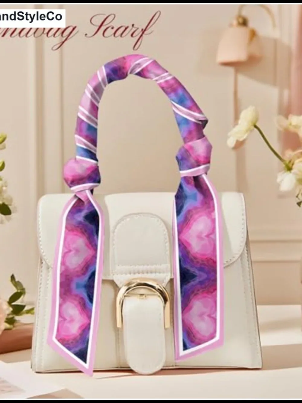 Silk Feeling Satin Scarf Long Thin Fashion Hair Neck Scarf Handbag Decoration