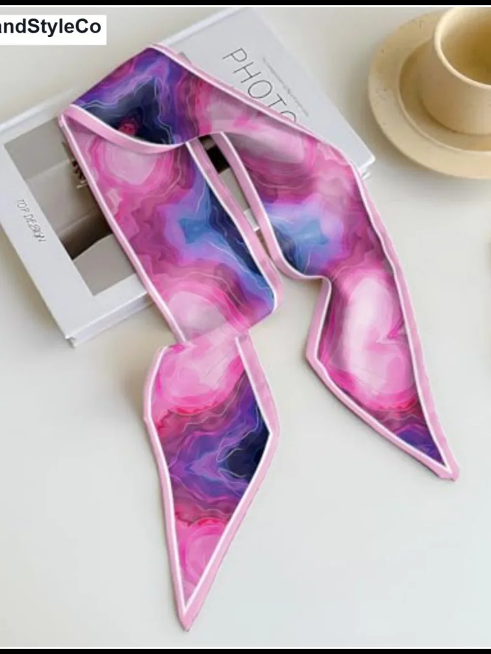 Silk Feeling Satin Scarf Long Thin Fashion Hair Neck Scarf Handbag Decoration