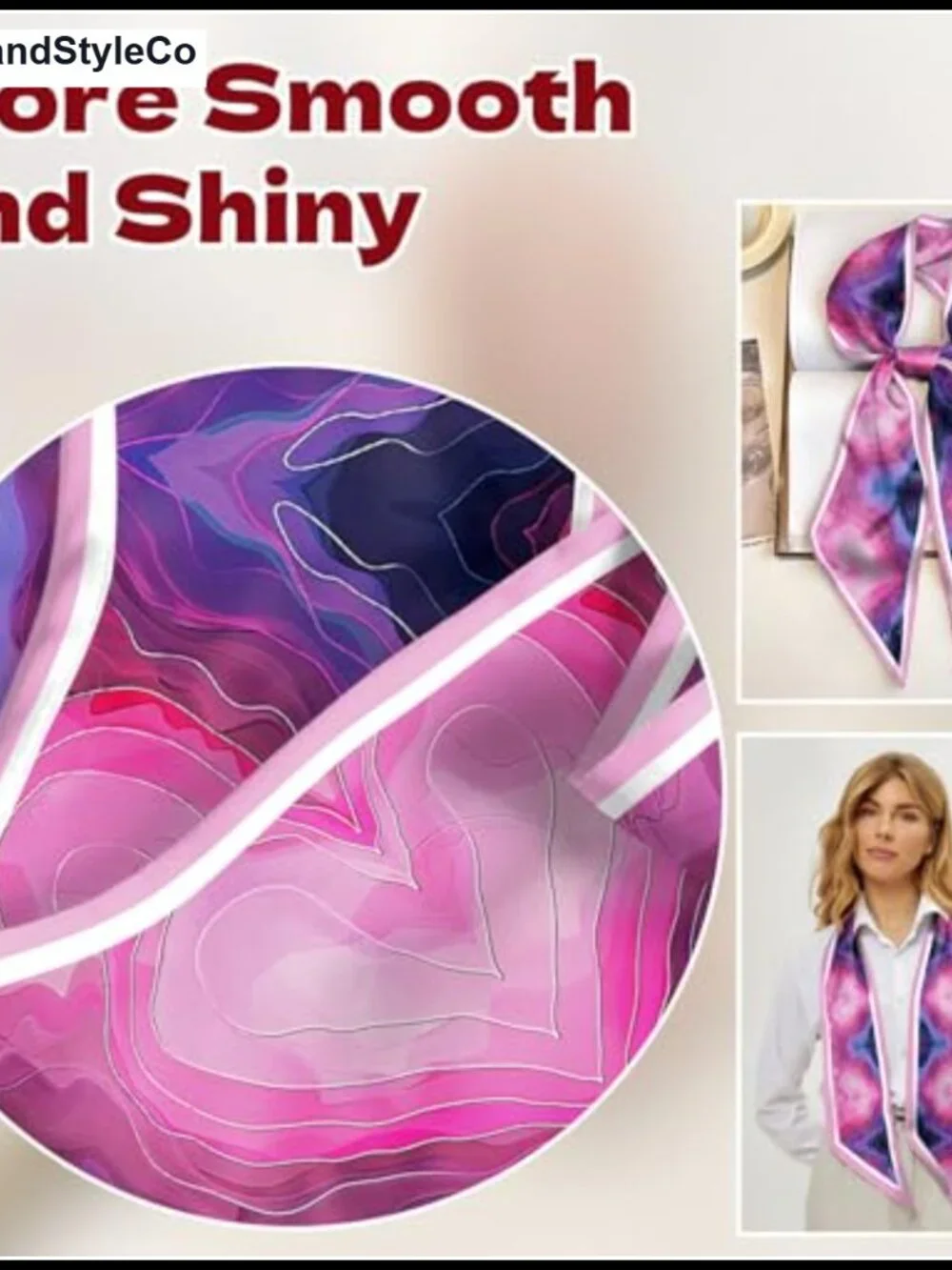 Silk Feeling Satin Scarf Long Thin Fashion Hair Neck Scarf Handbag Decoration