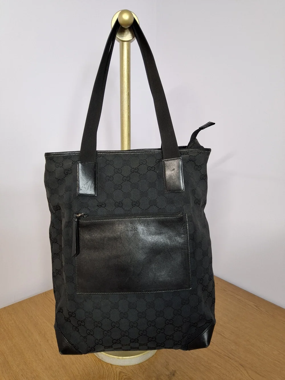 Black Designer Monogram Tote Bag