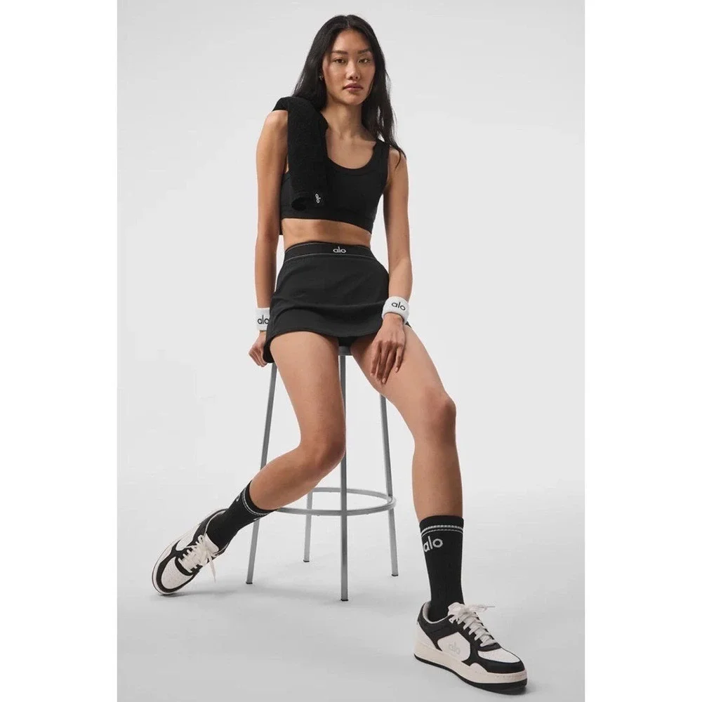 Alo Yoga Match Point Tennis Skirt Black S