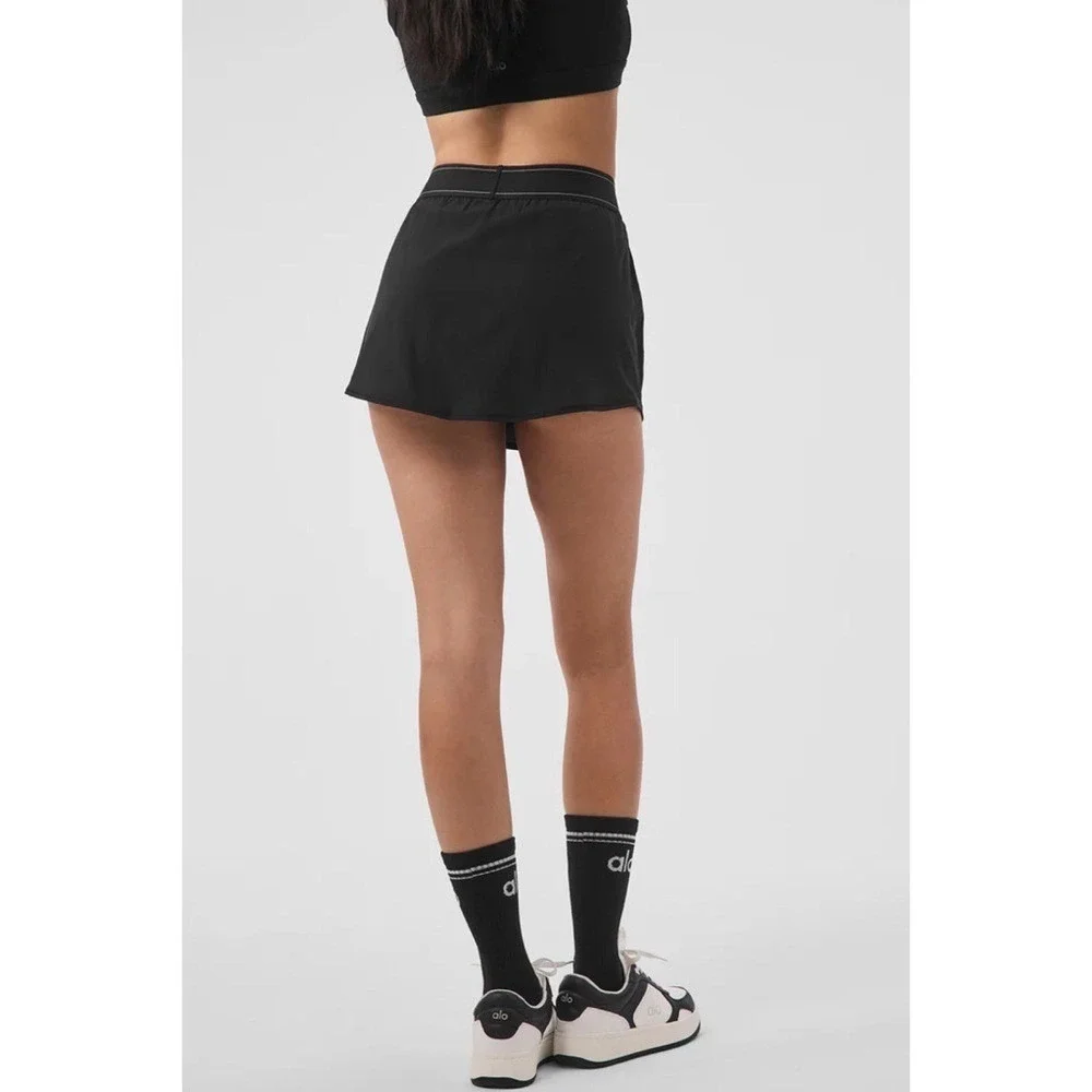 Alo Yoga Match Point Tennis Skirt Black S