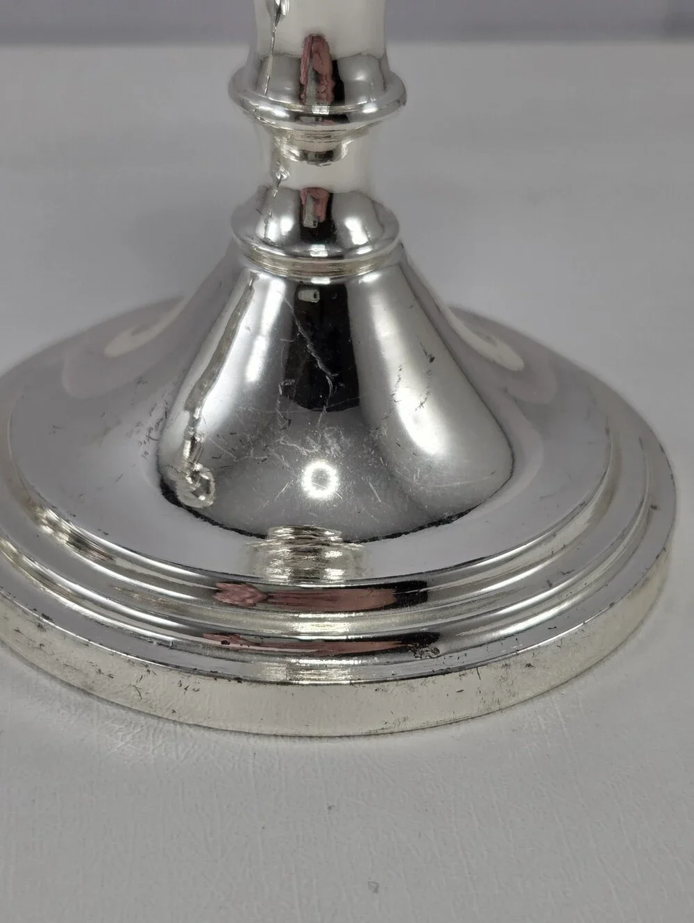 Vintage English Silver Plated Candlestick Holder Pair, 6