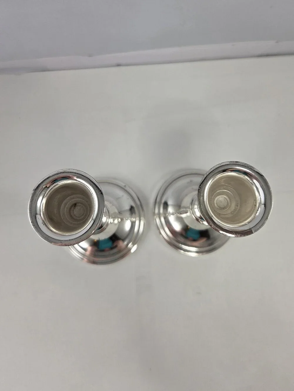 Vintage English Silver Plated Candlestick Holder Pair, 6