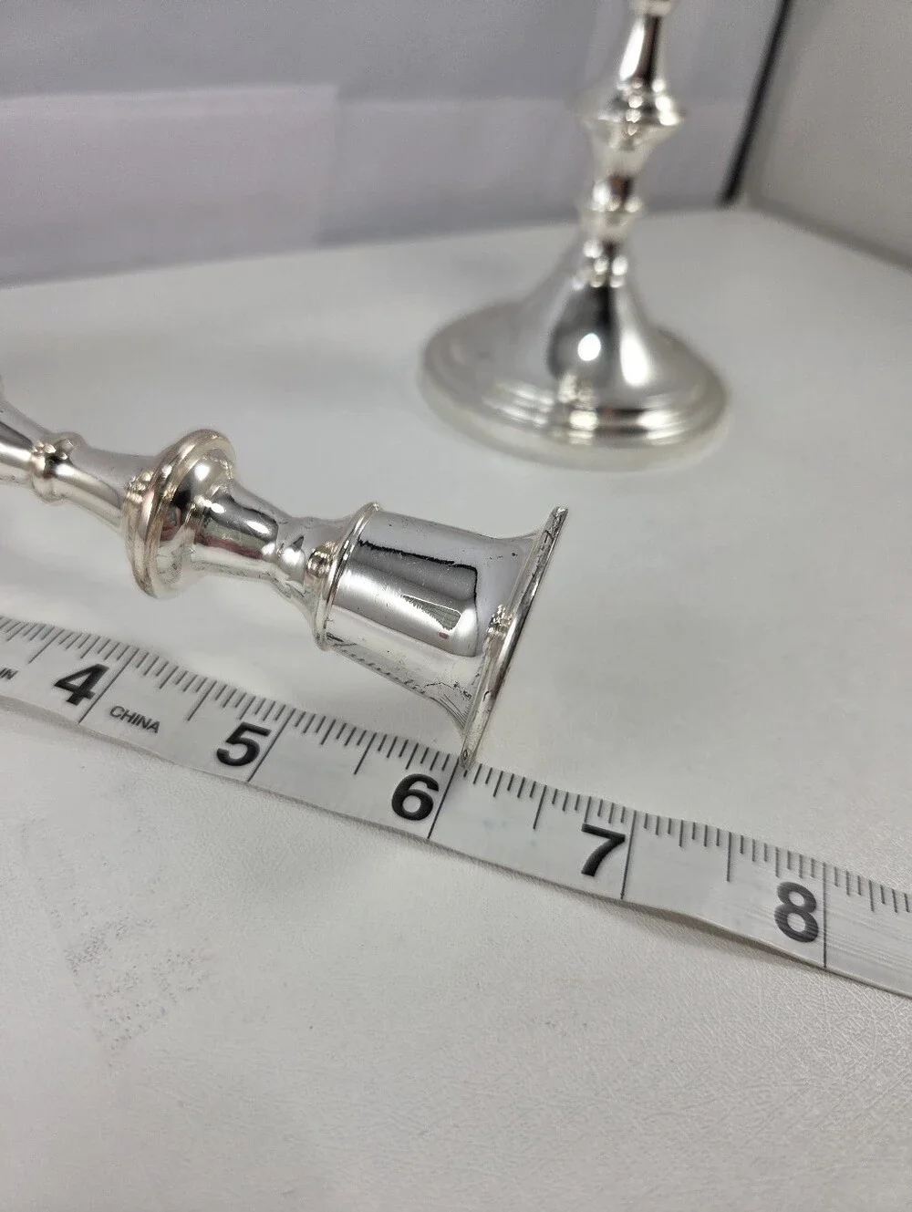 Vintage English Silver Plated Candlestick Holder Pair, 6