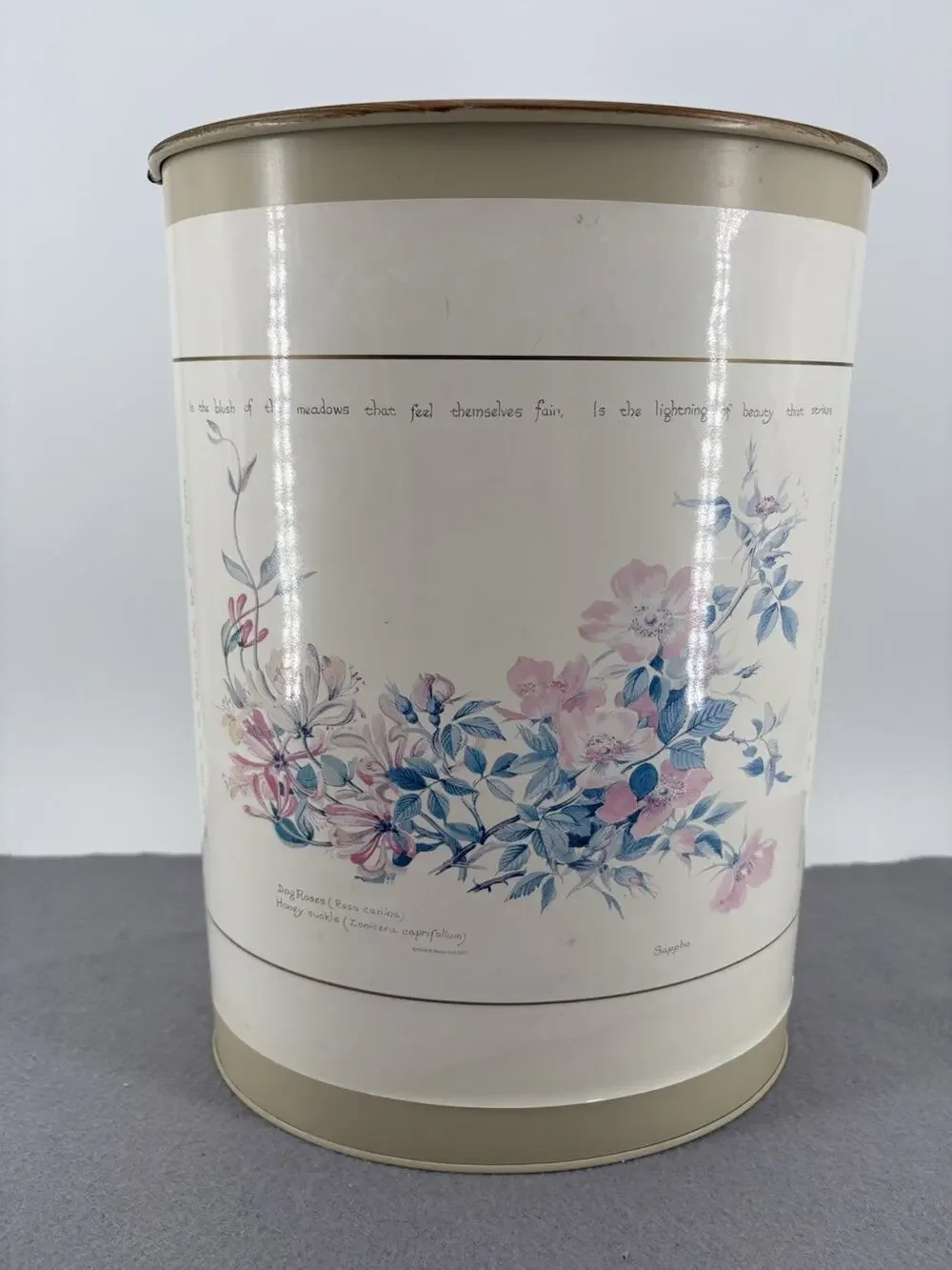 VTG 1977 Webb & Bower Ltd. Trash Can Waste Featuring the “Song of the Rose