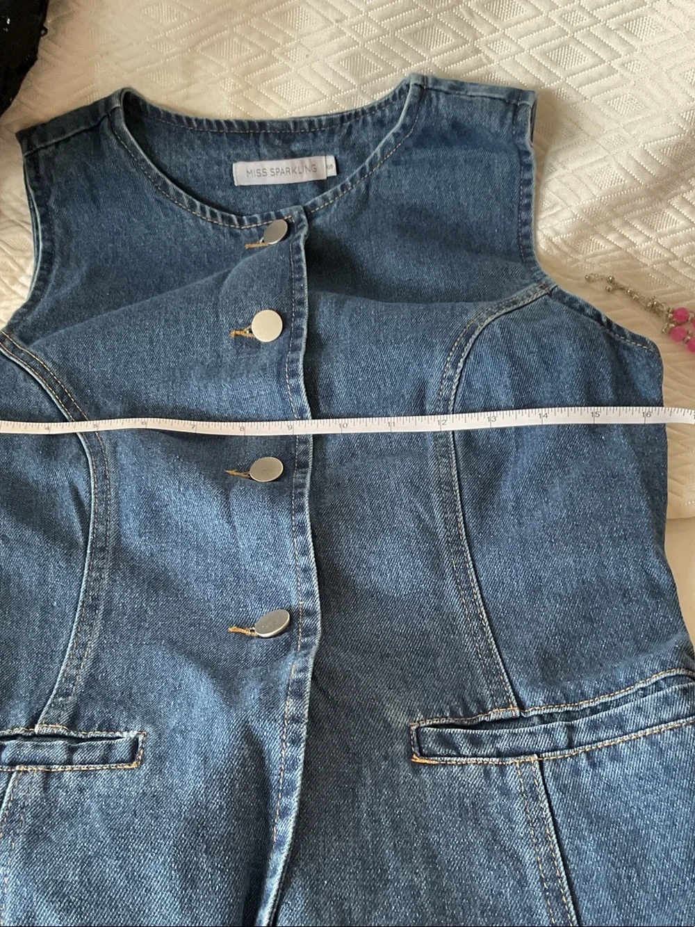 Miss Sparkling sleeveless denim
