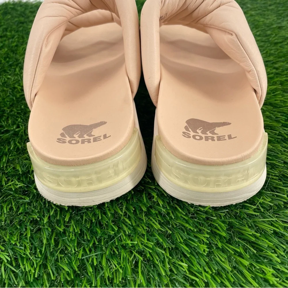 SOREL Viibe Platform Slip On Cushion Comfort Casual Neutral Twist Slide Sandal