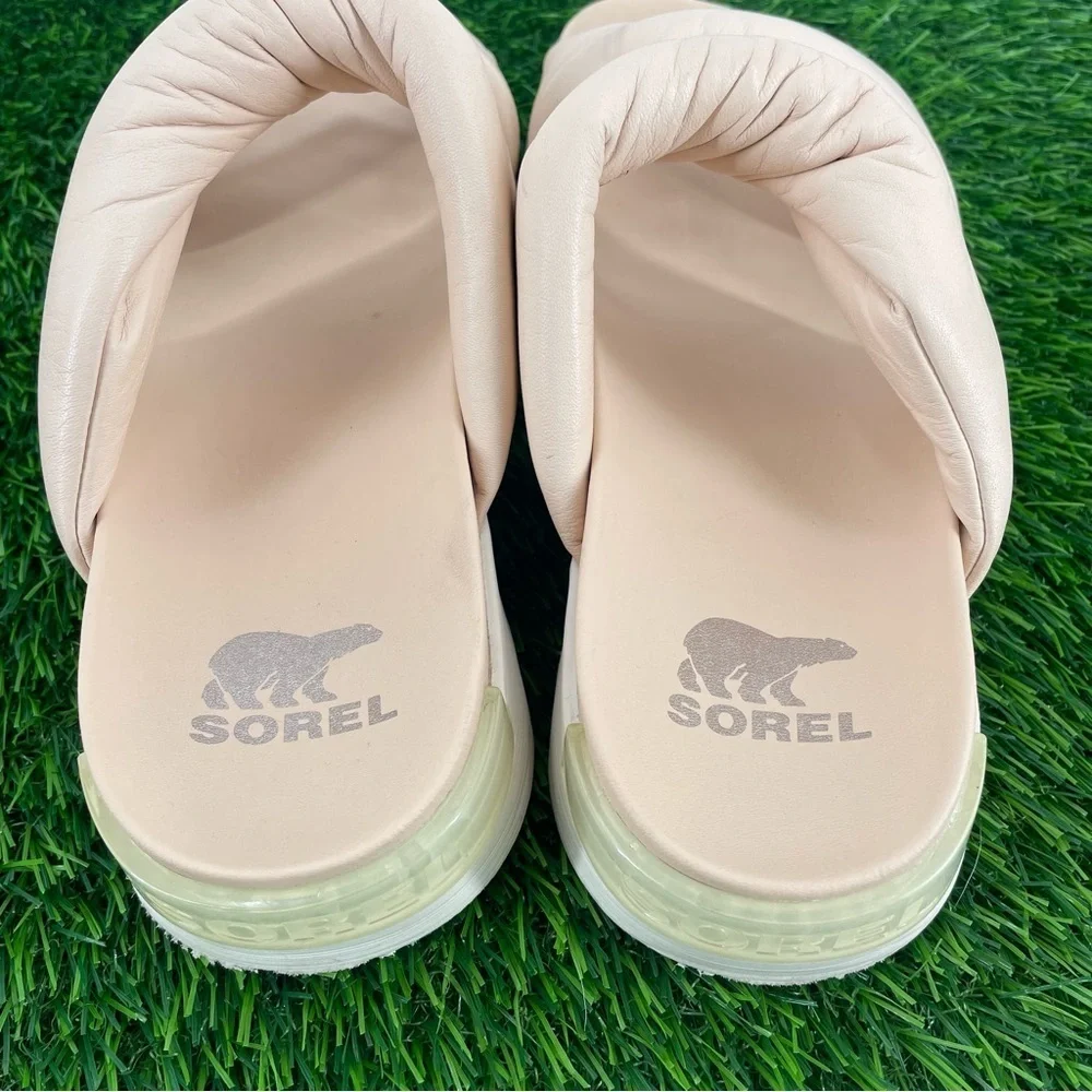 SOREL Viibe Platform Slip On Cushion Comfort Casual Neutral Twist Slide Sandal