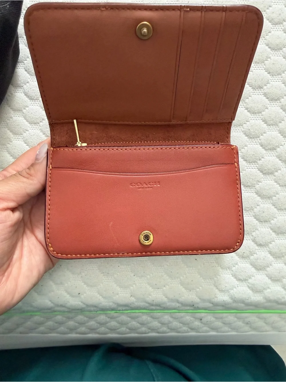 Coach Brown Signature Canvas Card Case Wallet