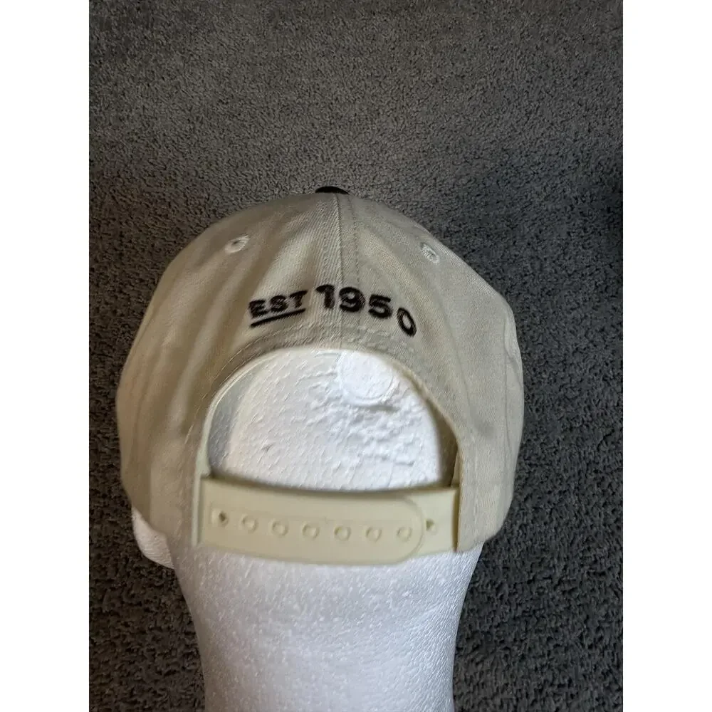 Dunkin Hat Cap Snap Back Mens One Size Beige Twill Brown Visor EST 1950