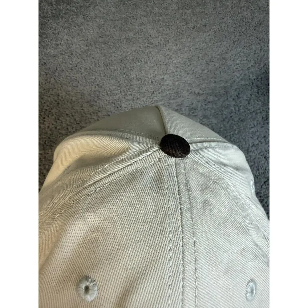 Dunkin Hat Cap Snap Back Mens One Size Beige Twill Brown Visor EST 1950