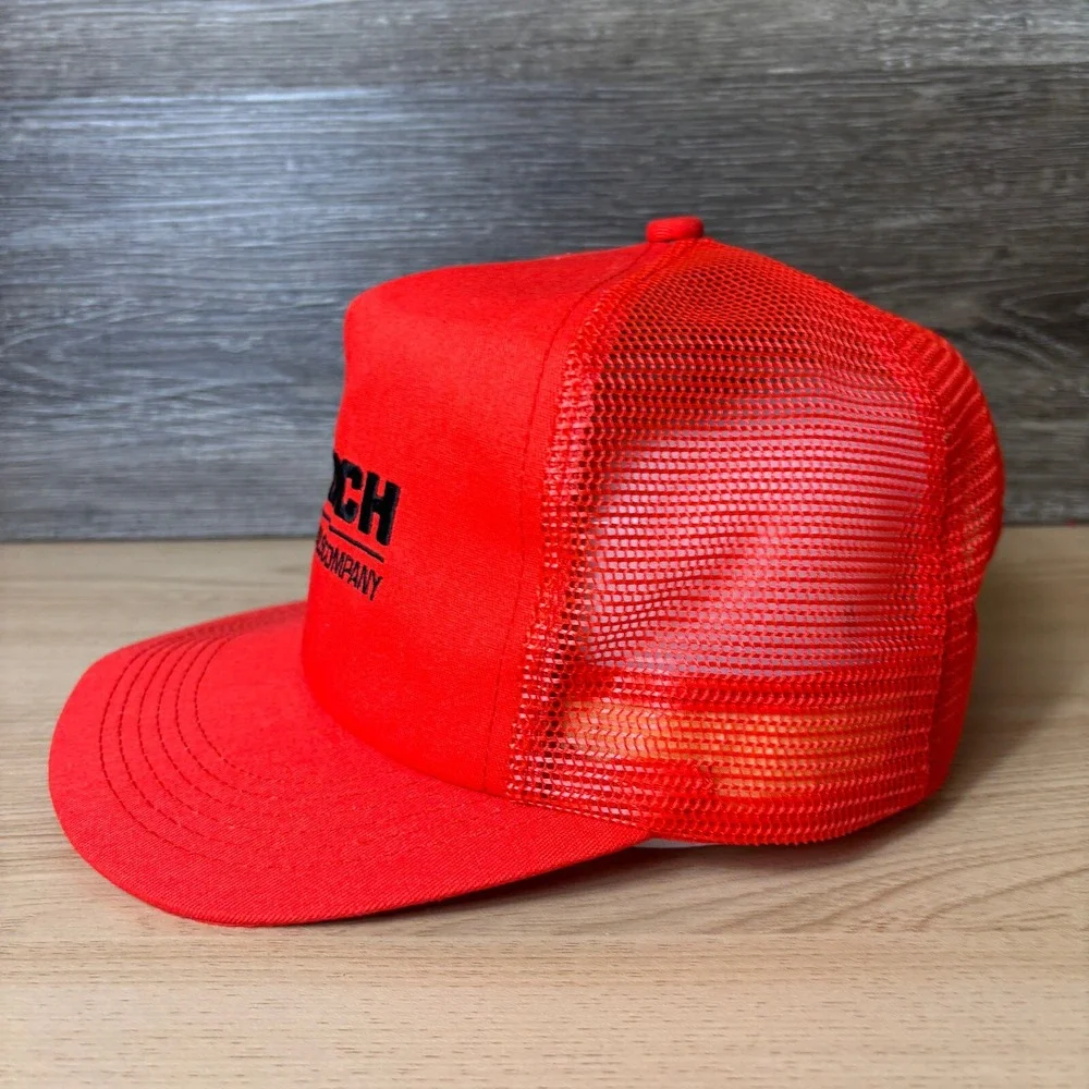 Vintage Koch Hat Cap Snapback Red Orange Trucker‎ Material Company K Products