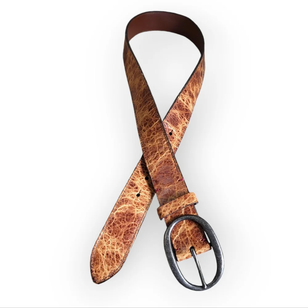 TORINO European Tanned Cowhide Leather Belt in Brown 34