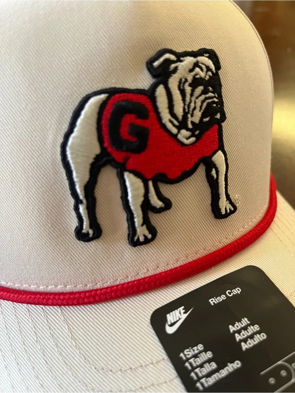 Nike Georgia Bulldogs Rise Cap Veg Rope Hat Adjustable SnapBack Cream Red NWT