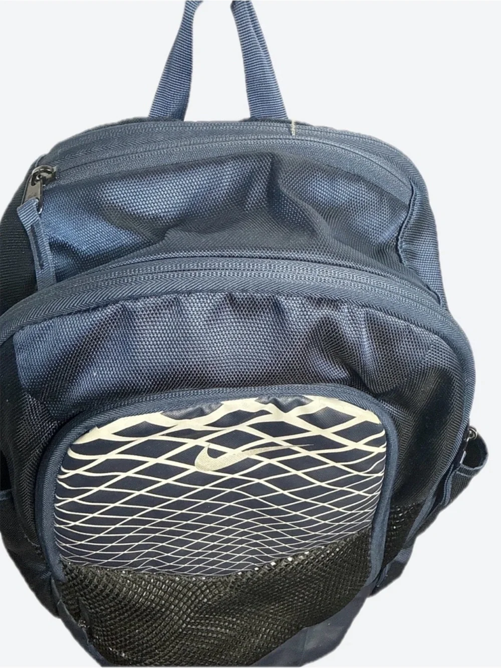 Nike Navy and Black Mesh Front Backpack