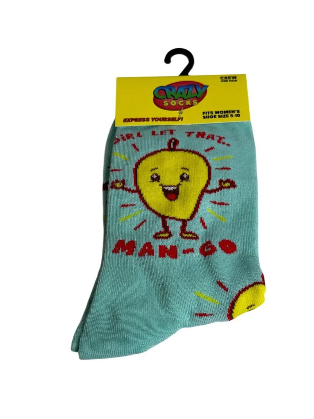Girl Let That Man Go Womens Crew Socks Funny Quote Novelty NWT