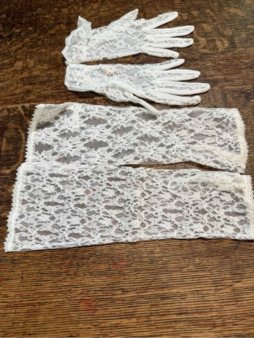 White Lace Bridal Gloves and Wrist Cuffs - Elegant Women's Accessories
